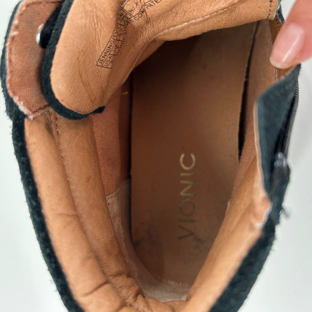 Vionic W Black Suede Leather Jennings‎ Lace up Sneaker US 6 Ankle Bootie EU 37 - Picture 9 of 16